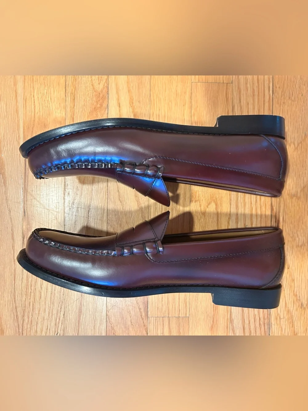 J. Crew Men’s Penny Loafers in Burgundy Leather